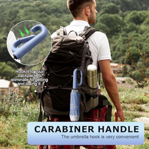 PALAY® 50 Large Umbrella with Reflective Strip Auto 3-Fold Compact Travel Carabiner Handle Reinforced 10 Dual Ribs Sun Protection 99 UV Rain Windproof for Men Women Blue 3 PCS PALAY® 50 Large Umbrella with Reflective Strip Auto 3-Fold Compact Travel Carabiner Handle Reinforced 10 Dual Ribs Sun Protection 99 UV Rain Windproof for Men Women Blue 3 PCS